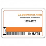 Orange Black INMATE Badge
